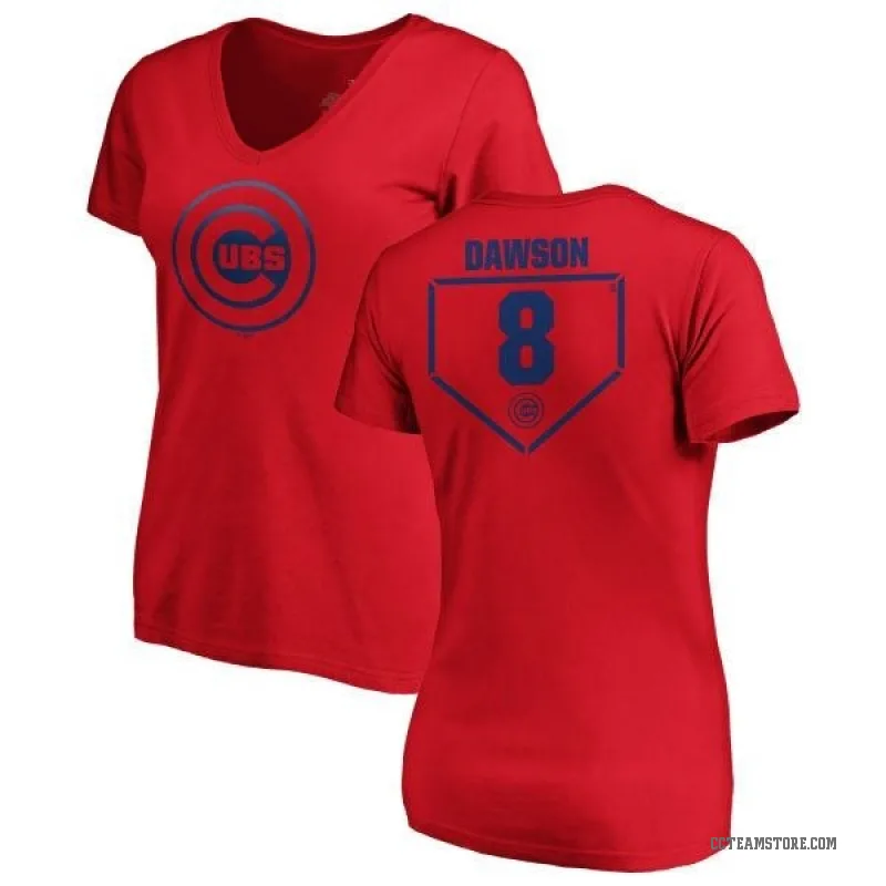 Andre Dawson Women's Red Chicago Cubs RBI Slim Fit V-Neck T-Shirt -