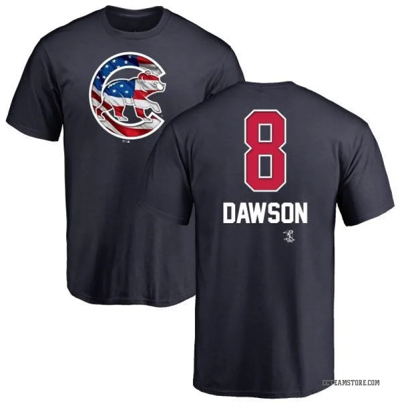 Andre Dawson Youth Navy Chicago Cubs Name and Number Banner Wave T-Shirt -