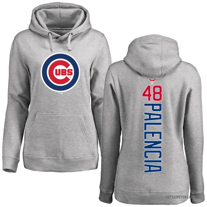 Daniel Palencia Women's Chicago Cubs Ash Backer Pullover Hoodie
