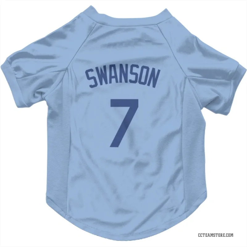 Dansby Swanson Light Blue Chicago Cubs Cat & Dog Pet Jersey