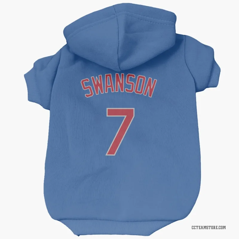 Dansby Swanson Royal Chicago Cubs Cat & Dog Pet Hoodie