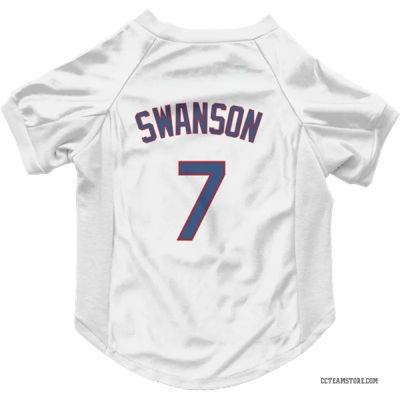 Dansby Swanson White Chicago Cubs Cat & Dog Pet Jersey
