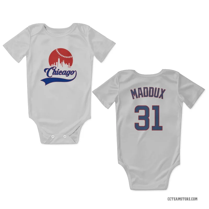 Greg Maddux White Chicago Cubs Newborn & Infant Bodysuit