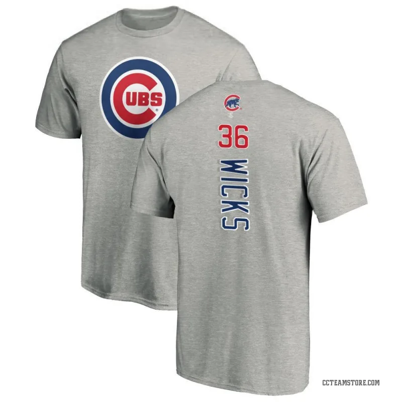 Jordan Wicks Men's Ash Chicago Cubs Backer T-Shirt -