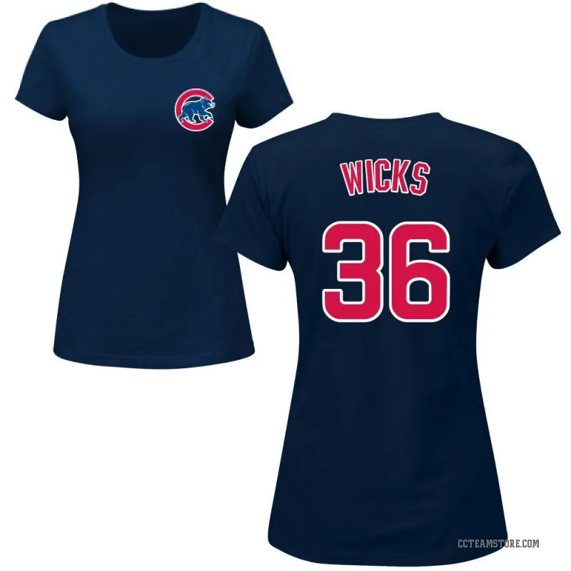 Jordan Wicks Women's Navy Chicago Cubs Roster T-Shirt -