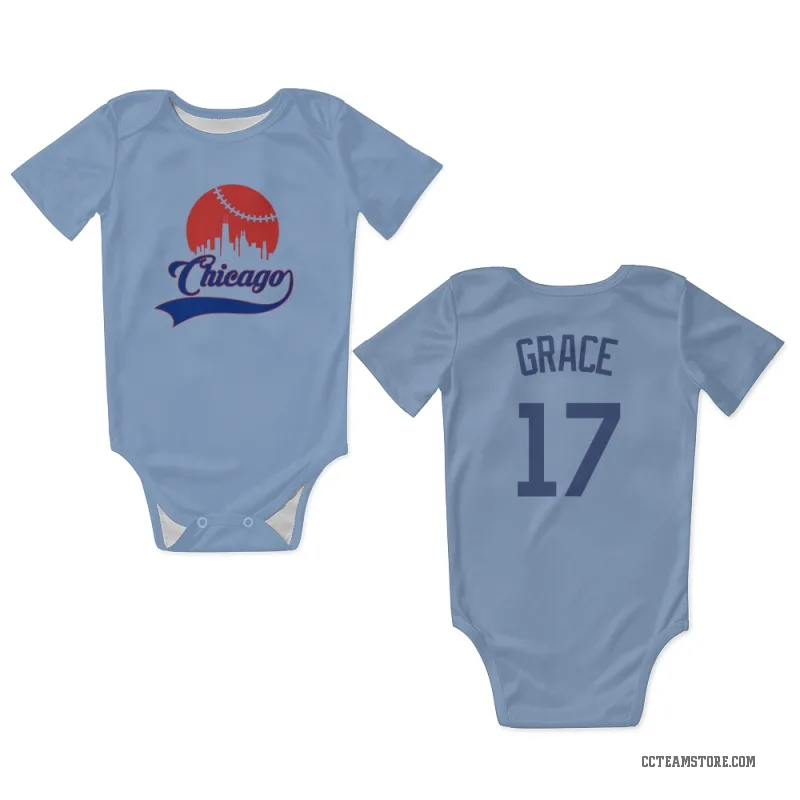 Mark Grace  Light Blue Chicago Cubs  Newborn & Infant Bodysuit