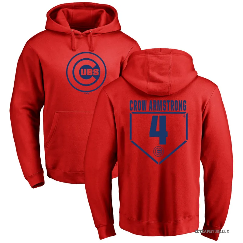 Pete Crow-Armstrong Men's Red Chicago Cubs Branded RBI Pullover Hoodie -