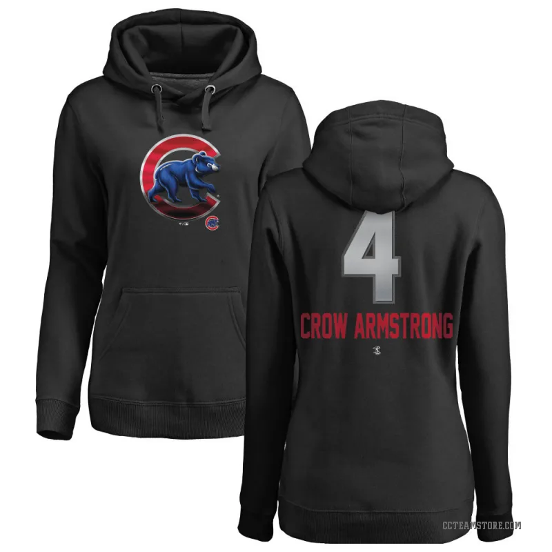 Pete Crow-Armstrong Women's Black Chicago Cubs Branded Midnight Mascot Pullover Hoodie -