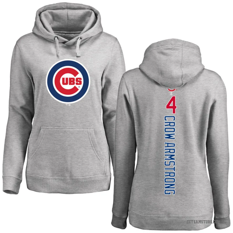 Pete Crow-Armstrong Women's Chicago Cubs Ash Backer Pullover Hoodie