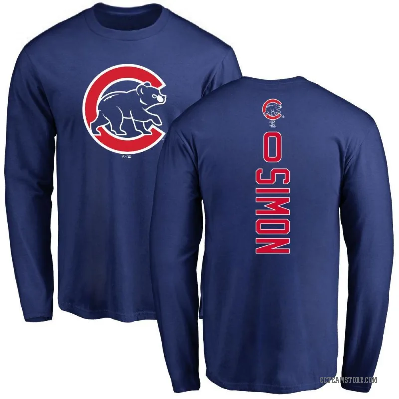 Ronny Oliver Simon Men's Olive Chicago Cubs Backer Long Sleeve T-Shirt - Royal
