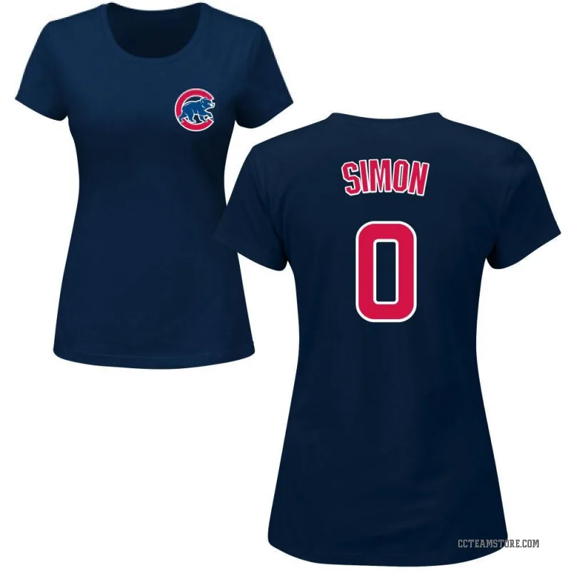 Ronny Oliver Simon Women's Navy Chicago Cubs Roster T-Shirt -