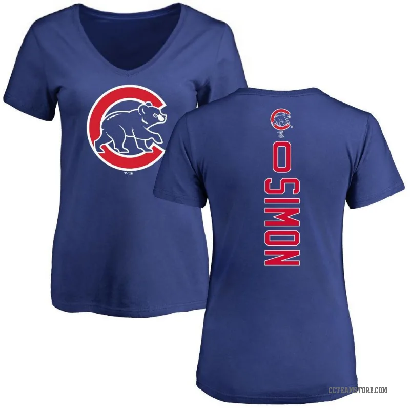Ronny Oliver Simon Women's Olive Chicago Cubs Backer Slim Fit T-Shirt - Royal