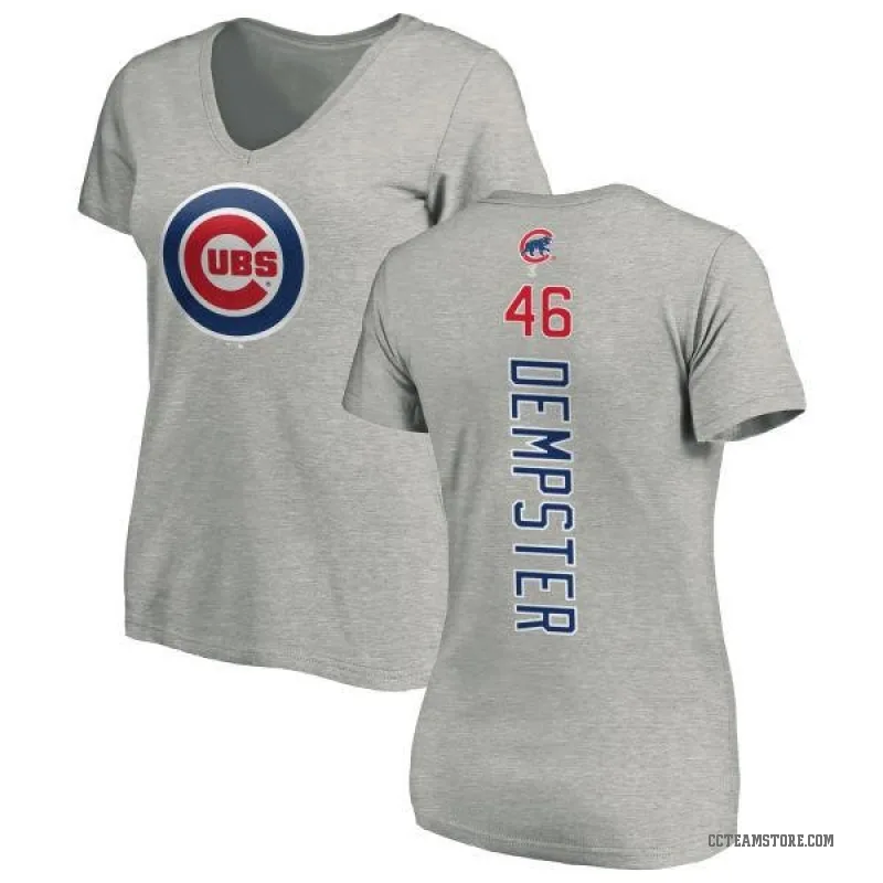 Ryan Dempster Women's Ash Chicago Cubs Backer Slim Fit T-Shirt -