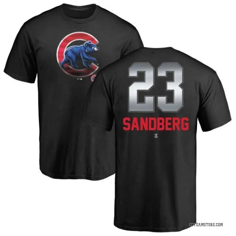 Ryne Sandberg Men's Black Chicago Cubs Midnight Mascot T-Shirt -