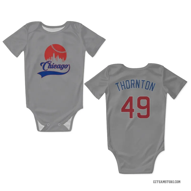Trent Thornton  Gray Chicago Cubs  Newborn & Infant Bodysuit