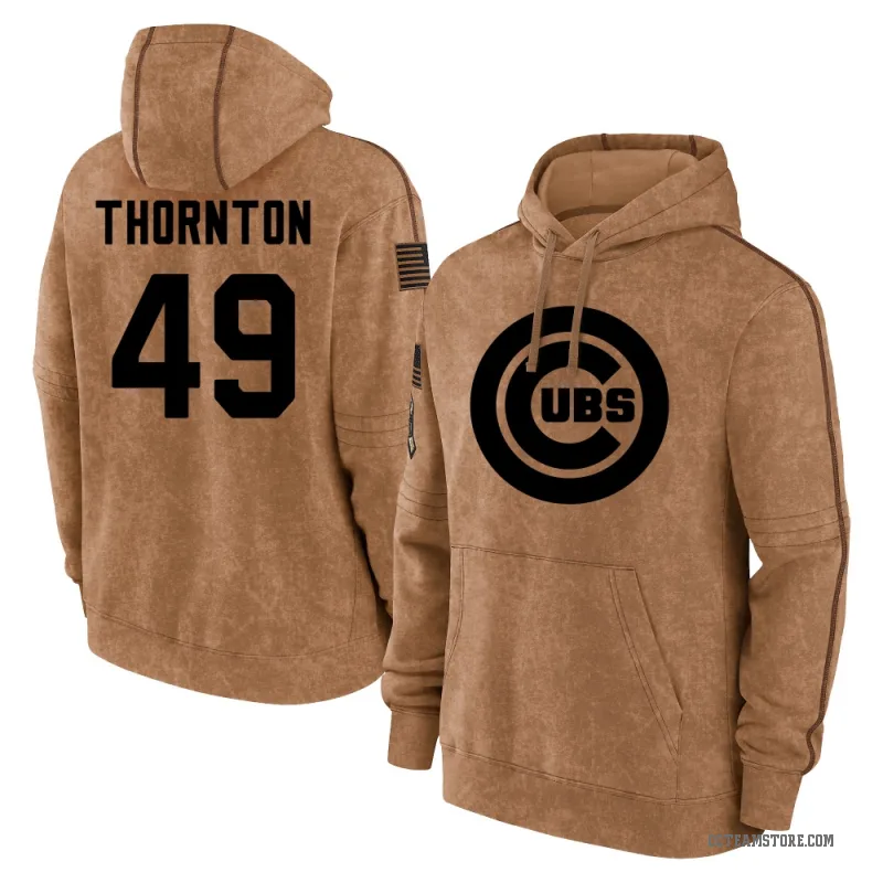 Trent Thornton Men's Brown Chicago Cubs 2023 Salute to Service Club Pullover Hoodie