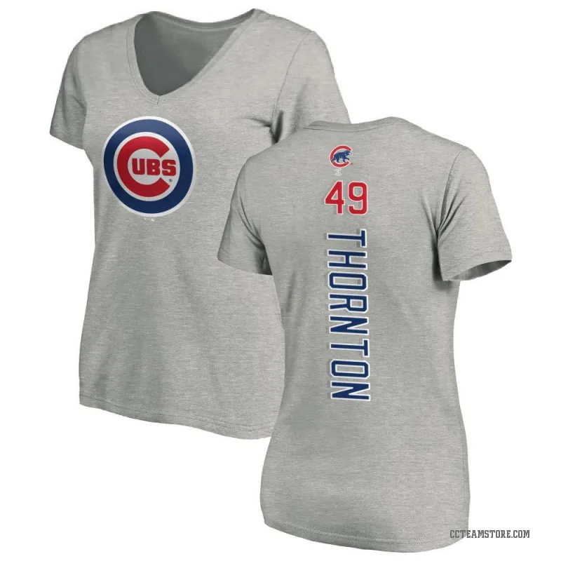 Trent Thornton Women's Ash Chicago Cubs Backer Slim Fit T-Shirt -