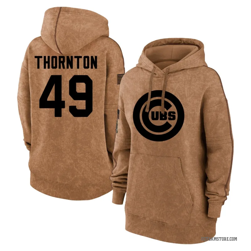 Trent Thornton Women's Brown Chicago Cubs 2023 Salute to Service Pullover Hoodie