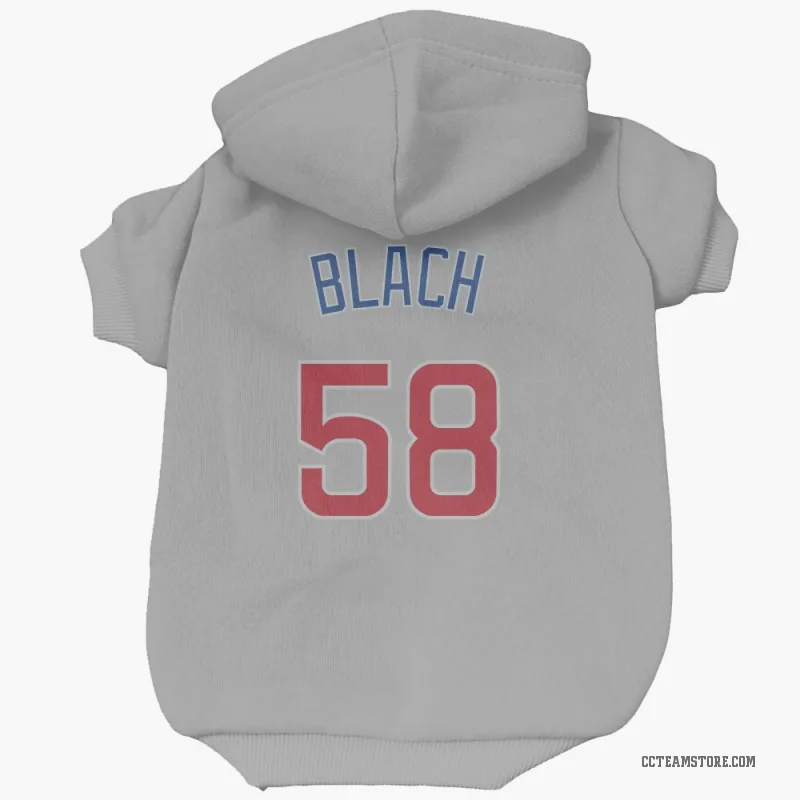 Ty Blach  Gray Chicago Cubs  Cat & Dog Pet Hoodie