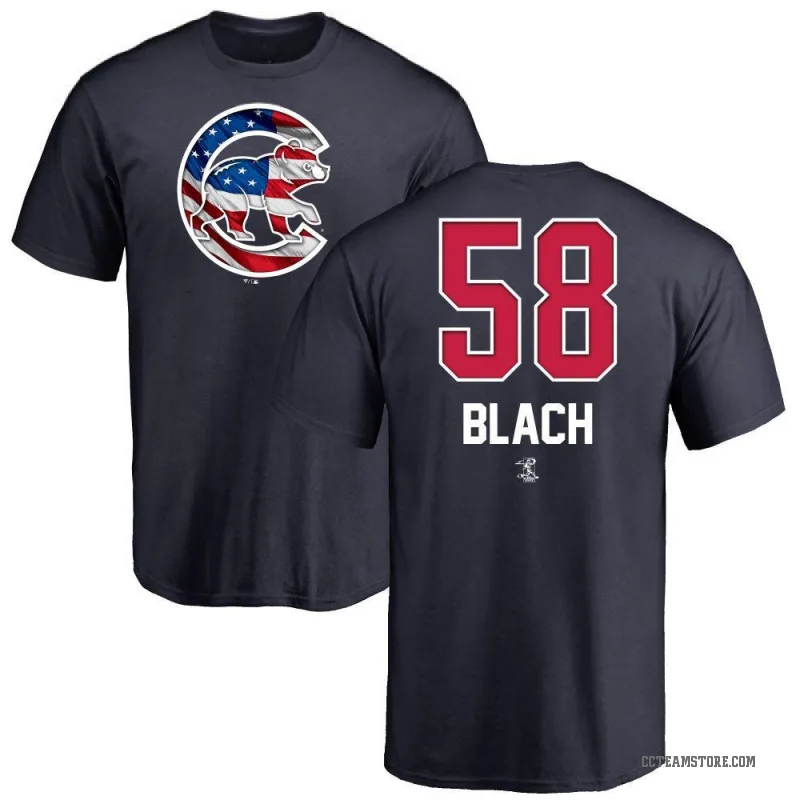 Ty Blach Men's Navy Chicago Cubs Name and Number Banner Wave T-Shirt -