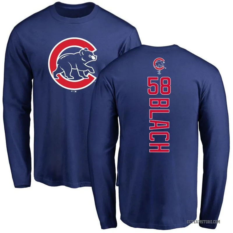 Ty Blach Men's Royal Chicago Cubs Backer Long Sleeve T-Shirt -