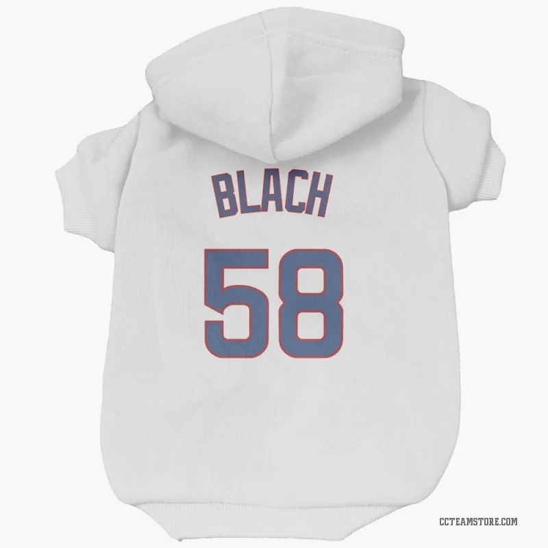 Ty Blach  White Chicago Cubs  Cat & Dog Pet Hoodie