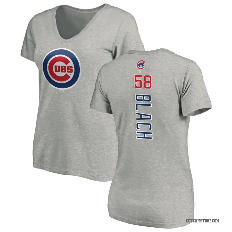 Ty Blach Women's Ash Chicago Cubs Backer Slim Fit T-Shirt -