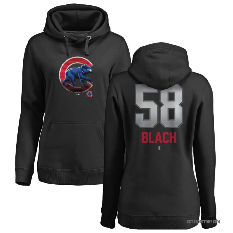 Ty Blach Women's Black Chicago Cubs Branded Midnight Mascot Pullover Hoodie -