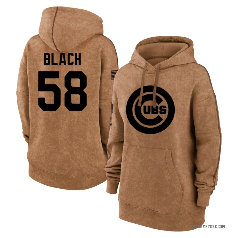Ty Blach Women's Brown Chicago Cubs 2023 Salute to Service Pullover Hoodie