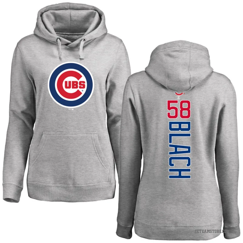 Ty Blach Women's Chicago Cubs Ash Backer Pullover Hoodie