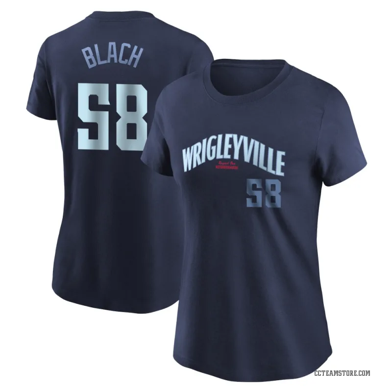 Ty Blach Women's Navy Chicago Cubs City Connect T-Shirt