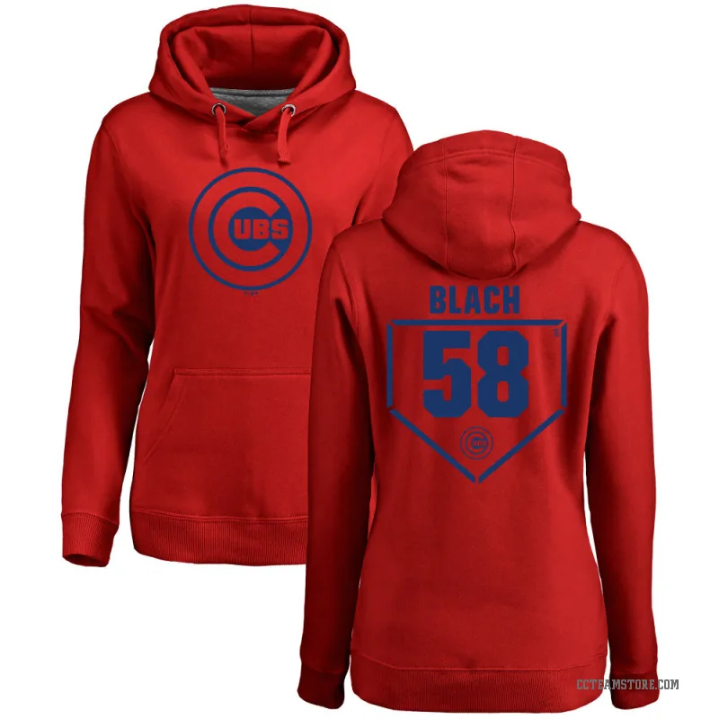 Ty Blach Women's Red Chicago Cubs Branded RBI Pullover Hoodie -