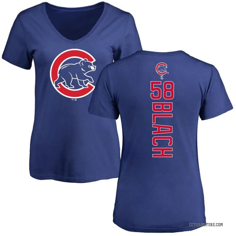 Ty Blach Women's Royal Chicago Cubs Backer Slim Fit T-Shirt -