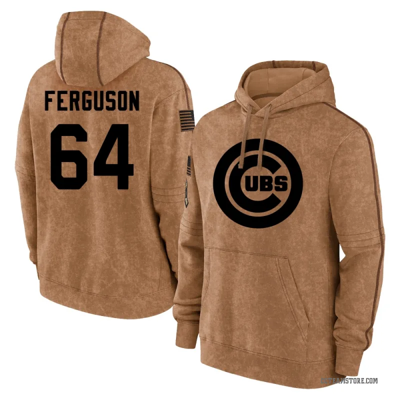Tyler Ferguson Men's Brown Chicago Cubs 2023 Salute to Service Club Pullover Hoodie