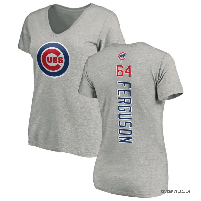 Tyler Ferguson Women's Ash Chicago Cubs Backer Slim Fit T-Shirt -